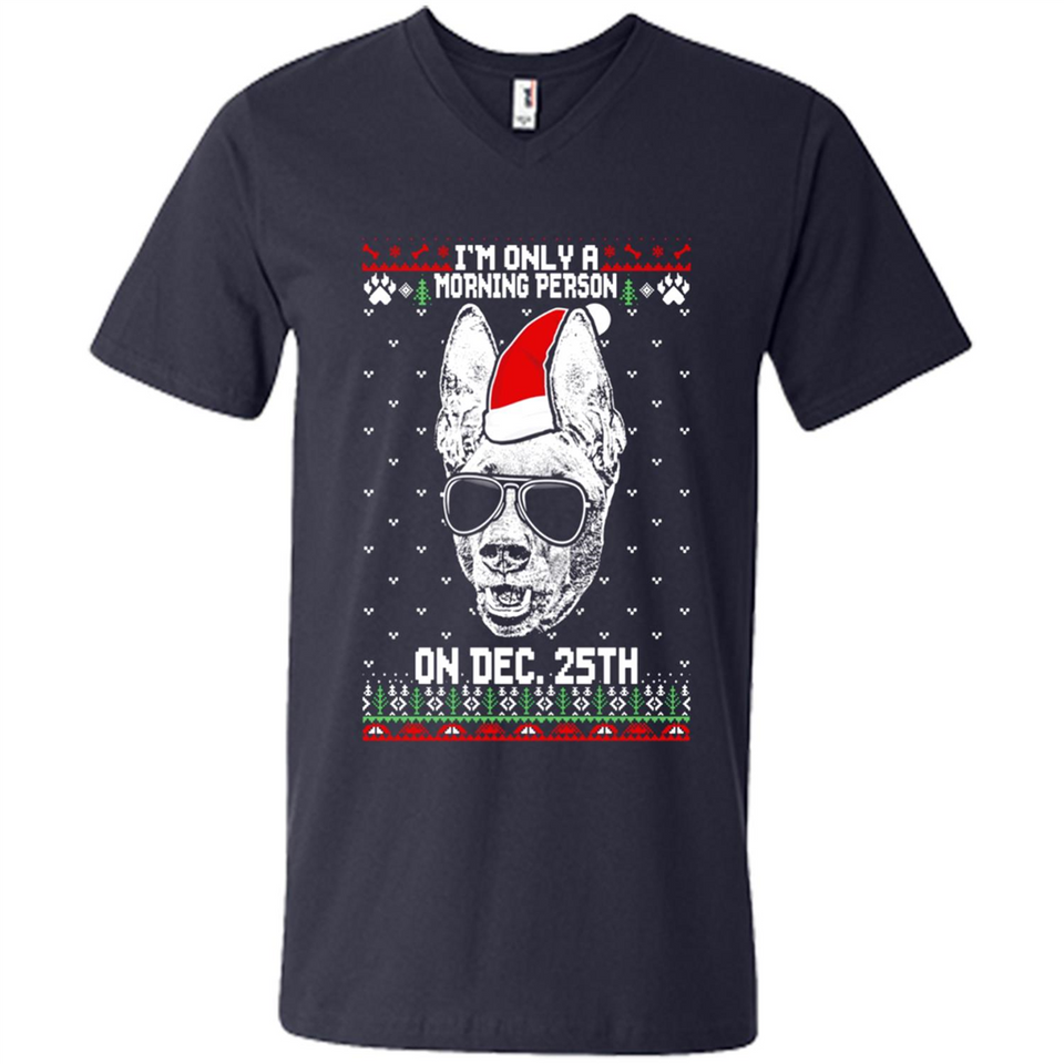 Morning Person Pharaoh Hound Funny Xmas - Men's V-Neck