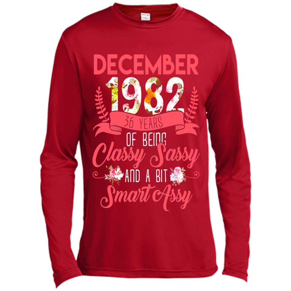 December 1982 36 Years Of Being Classy Sassy - Canvas Long Sleeve T-Shirt