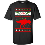Dinosaur and Santa Clause Ugly Christmas Sweater - Shirt