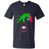 GRINCH HAND HOLDING BUFFALO SABRES GLITTER CHRISTMAS PINGPONG