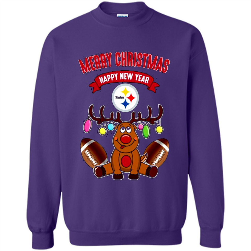 Pittsburgh Steelers NFL Reindeer Funny Merry Christmas And Happy New Year