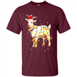Christmas Lights Goat Wearing Santa Hat Funny Xmas - Shirt