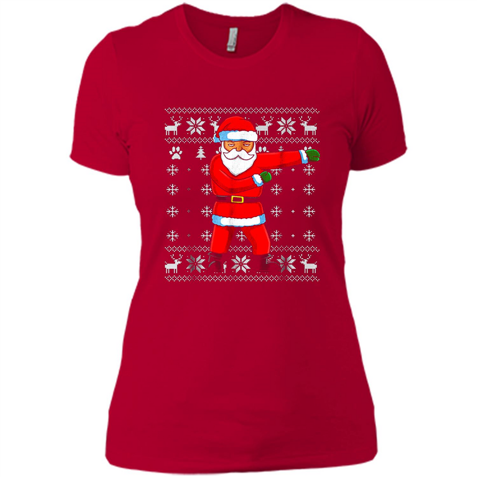Flossing Santa Christmas Ugly Sweater Style Pajama Xmas Gift - Ladies' Boyfriend T-Shirt