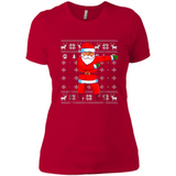 Flossing Santa Christmas Ugly Sweater Style Pajama Xmas Gift - Ladies' Boyfriend T-Shirt