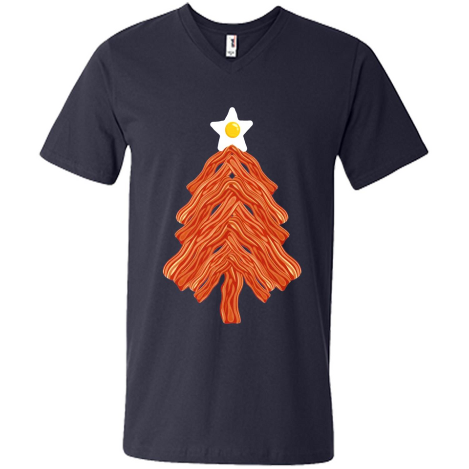 Bacon & Eggs Over Easy Fried Food Breakfast Xmas Tree Foodie - Men's V-Neck
