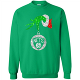 Fantastic Brooklyn Nets Glitter Grinch Monogram Ornament Christmas Gift - Sweatshirt