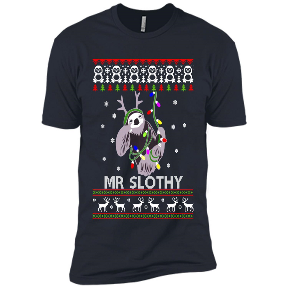 Mr Slothy Christma - Premium Short Sleeve T-Shirt