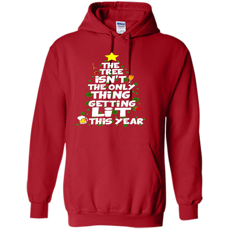 Funny Christmas Tree Drinking Sweatshirt Adult Boozy Festive - Hoodie
