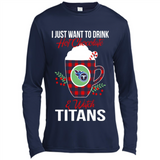 I Just Want To Drink Hot Chocolate & Watch Tennessee Titans Ugly Christmas Sweater PINGPONG