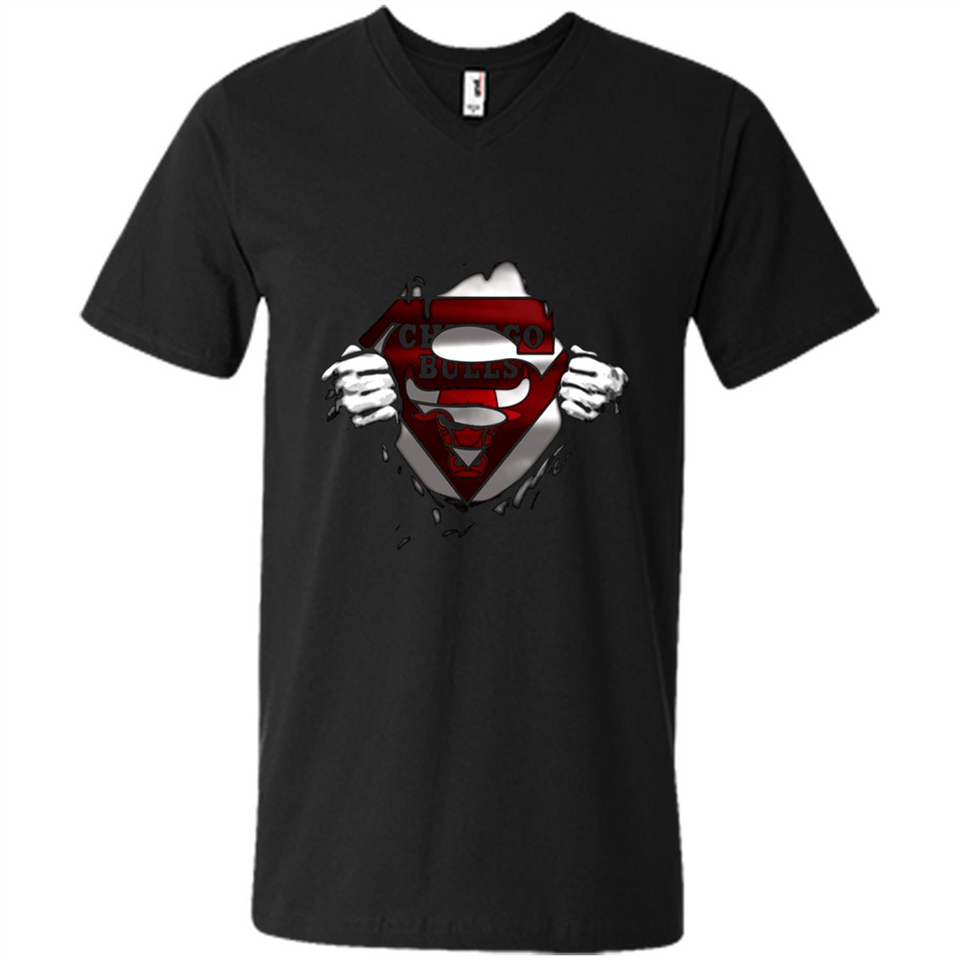 Chicago Bulls And Superman Fans - Men's V-Neck