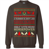Funny Farmers Gift Ugly Santa Claus Horsepower - Sweatshirt