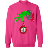 GRINCH HAND HOLDING BOSTON CELTICS NBA GLITTER CHRISTMAS PINGPONG