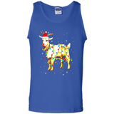 Christmas Lights Goat Wearing Santa Hat T-Shirt - Tank Top
