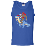 Bigfoot Riding Dinosaurus T-Shirt Funny Bigfoot Santa - Tank Top