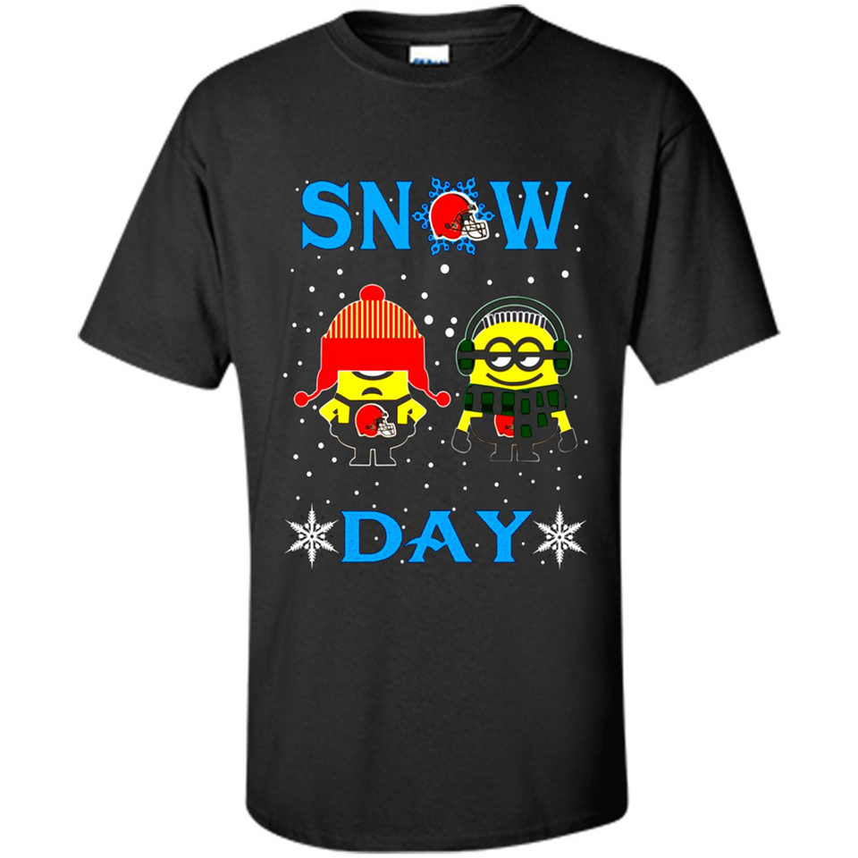 Snow Day Shirt For Cleveland Browns Vs Minion Fans pingpong