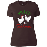 Christmas Chicken Shirt Santa Hens Lover Funny Farmer Gift - Ladies' Boyfriend T-Shirt