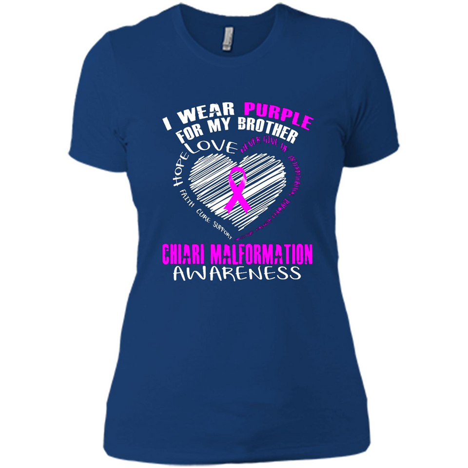 I Wear Purple For My Brother Chiari Malformation - Ladies' Boyfriend T-Shirt