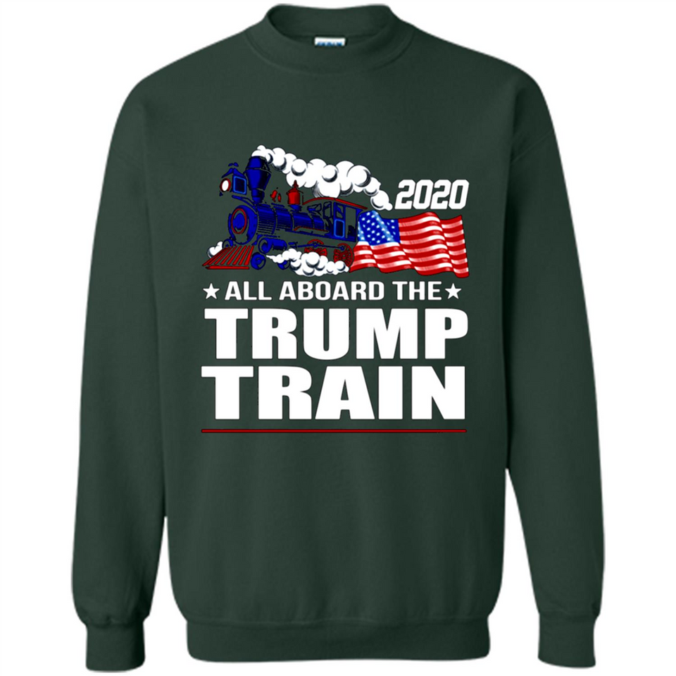 All Board The Trump Train 2020 Patriotic U.S Flag pingpong - Sweatshirt