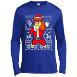 Dabbing Poodle Santa Christmas Holiday Sweatshirt - Canvas Long Sleeve T-Shirt