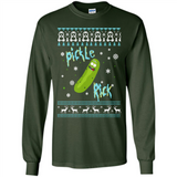 Rick and Morty Pickle Rick Ugly Christmas Sweater - Long Sleeve T-Shirt
