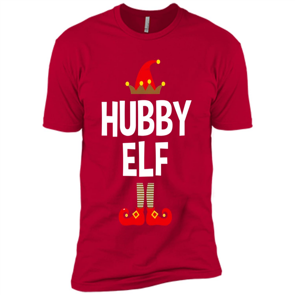 Hubby Elf Shirt - Family Matching Christmas Pajamas - Premium Short Sleeve T-Shirt