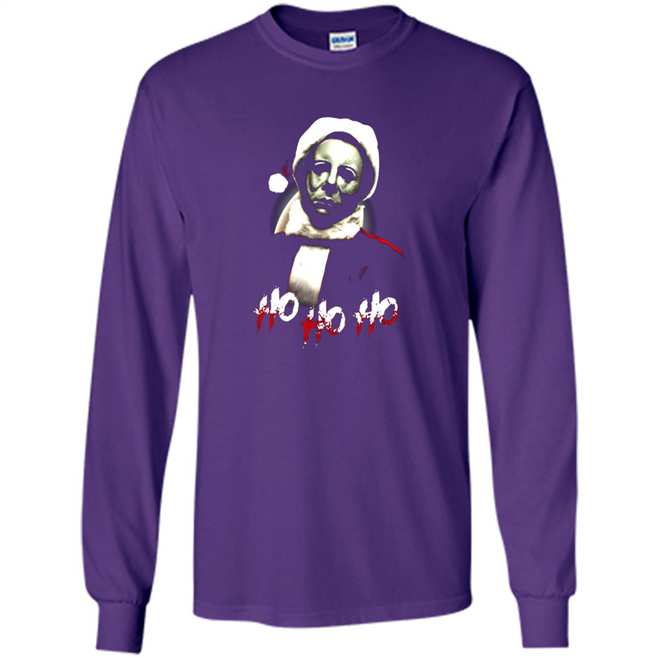 Santa Michael Myers Ho Ho Ho Merry Christmas Sweatshirt - Long Sleeve T-Shirt
