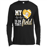 Pittsburgh Steelers Football My Heart is on that Field - Canvas Long Sleeve T-Shirt
