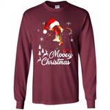 Mooey Christmas Cow Santa Christmas Lover Lights Sweatshirt - Long Sleeve T-Shirt