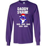 Daddy Shark Costume Reindeer Funny Christmas T-Shirt - Long Sleeve T-Shirt