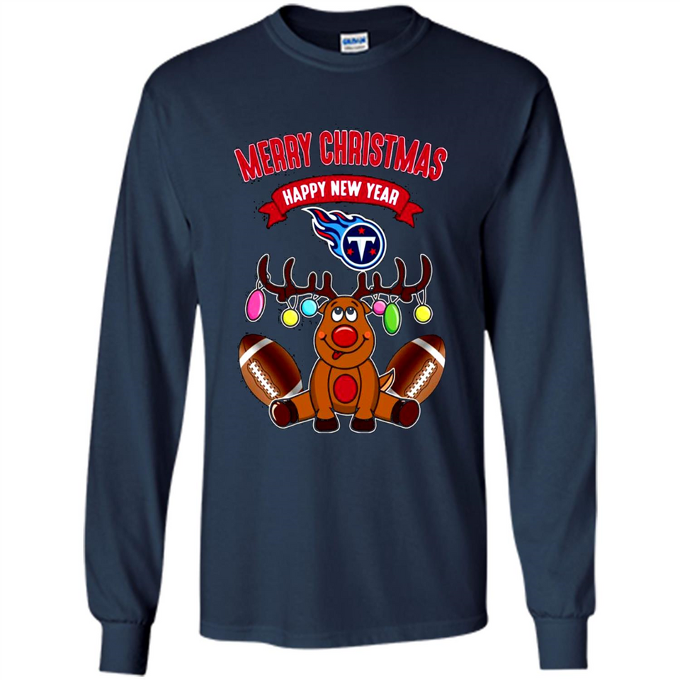Tennessee Titans NFL Reindeer Funny Merry Christmas And Happy New Year