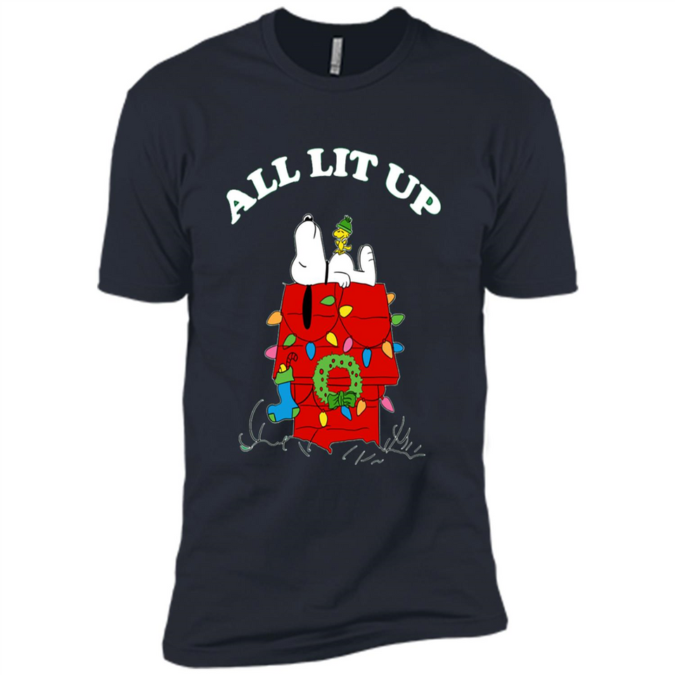 Peanuts By Schulz Snoopy Young Men_s Christmas - Premium Short Sleeve T-Shirt
