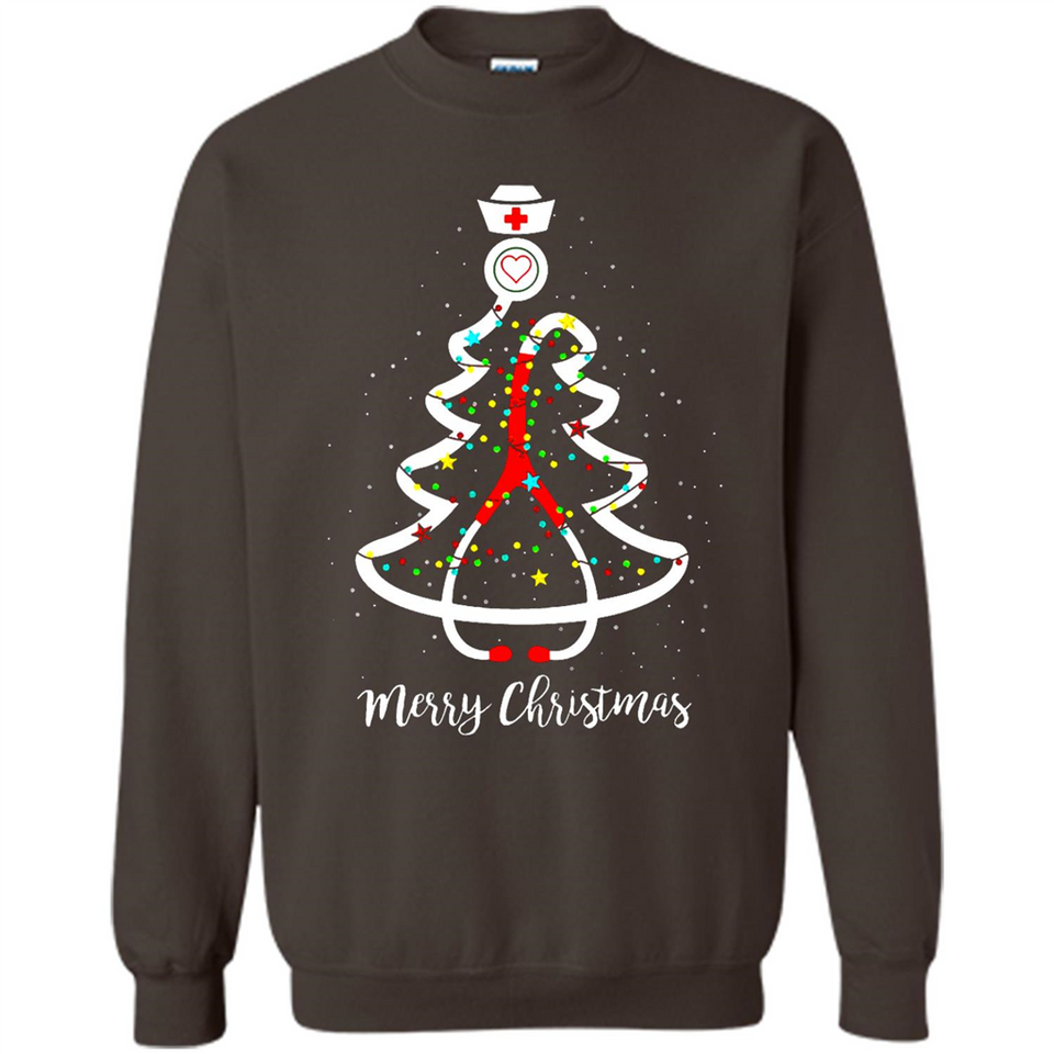 Christmas tree Nurse merry Christmas - Sweatshirt