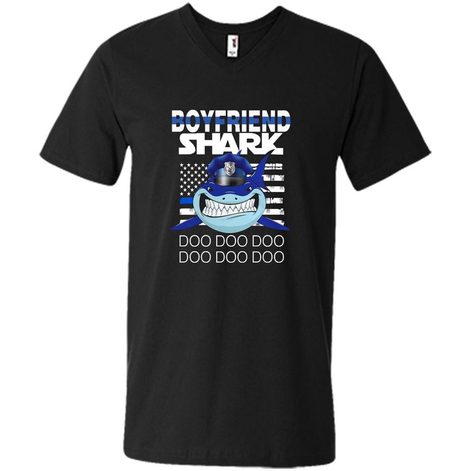 Police boyfriend Shark Blue Line Tee
