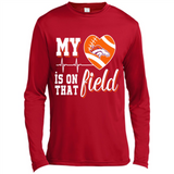 Denver Broncos Football My Heart is on that Field - Canvas Long Sleeve T-Shirt