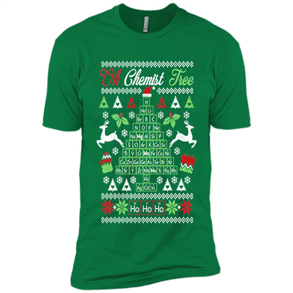 Chemist Tree Shirt Oh Chemistry Tree Ugly Christmas - Premium Short Sleeve T-Shirt
