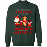 Never Underestimate A September Woman Watches Hallmark Movies Sweatshirt PINGPONG