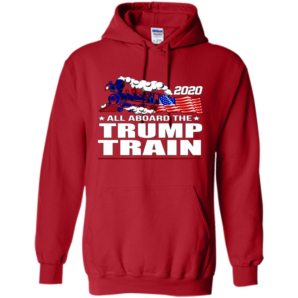 All Board The Trump Train 2020 Patriotic U.S Flag pingpong - Hoodie