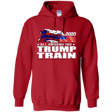 All Board The Trump Train 2020 Patriotic U.S Flag pingpong - Hoodie