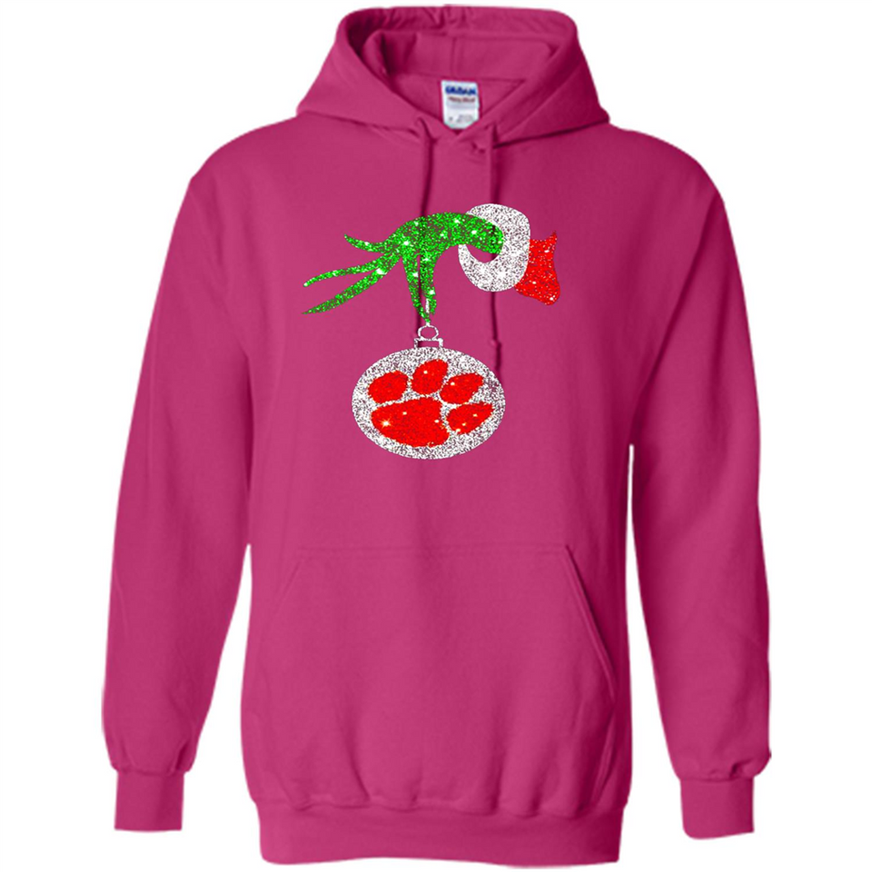 Amazing tee Clemson Tigers Glitter Grinch Monogram Ornament Christmas Gift - Hoodie