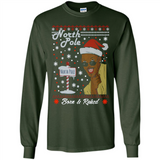 North Pole Born and Raised Shirt, Merry Xmas Ugly Christmas - Long Sleeve T-Shirt