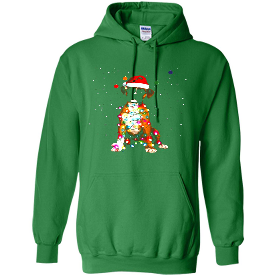 Christmas Lights Boxer Dog Funny Xmas Sweatshirt - Hoodie