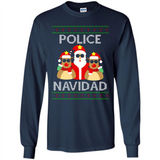 FUNNY POLICE NAVIDAD T-SHIRT Santa Christmas Party - Long Sleeve T-Shirt