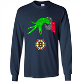 GRINCH HAND HOLDING BOSTON BRUINS GLITTER CHRISTMAS PINGPONG