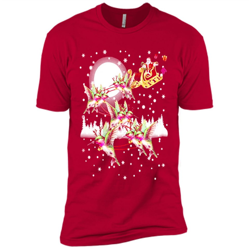 Hummingbird Santa Sleigh - Premium Short Sleeve T-Shirt