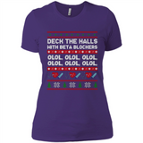 Nurse Christmas Deck The Hall Beta Blockers Sweatshirt - Ladies' Boyfriend T-Shirt