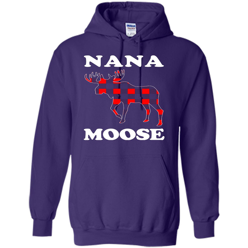 Nana Moose Funny Christmas Plaid Buffalo T-Shirt - Hoodie