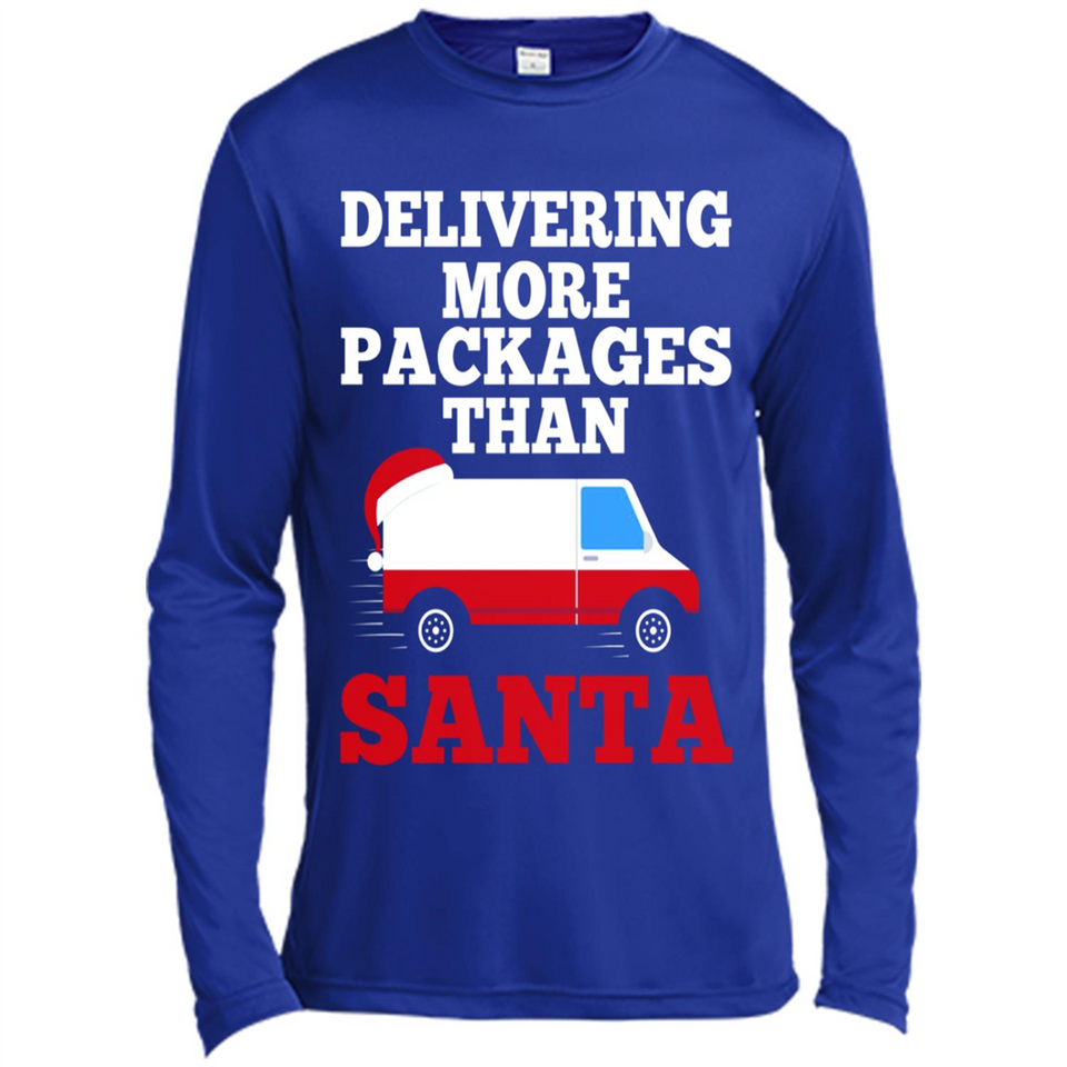 Delivering More Packages Than Santa Shirt - Postal Gift - Canvas Long Sleeve T-Shirt