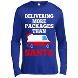 Delivering More Packages Than Santa Shirt - Postal Gift - Canvas Long Sleeve T-Shirt