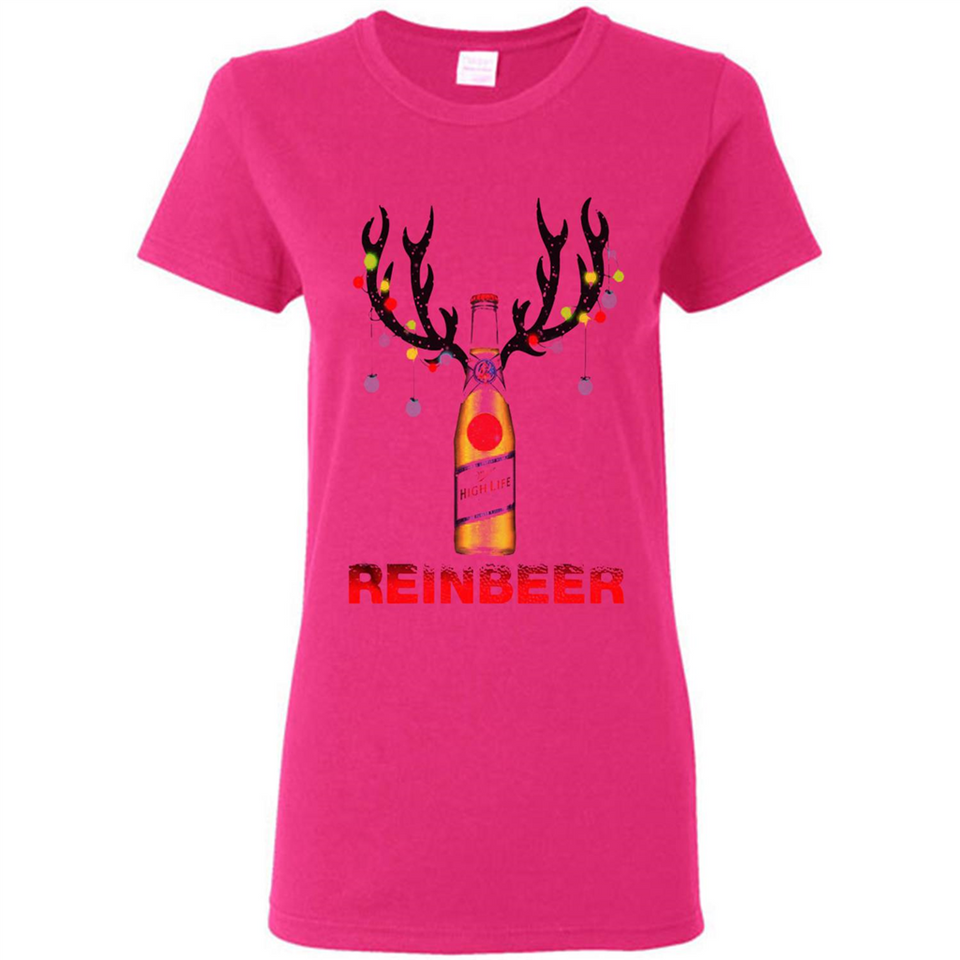 Miller High Life beer reinbeer Christmas - Ladies Short-Sleeve