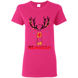 Miller High Life beer reinbeer Christmas - Ladies Short-Sleeve